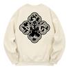 KAN6312 Kmc0128 Black Death Fleece-Lined Sweatshirt - Cream