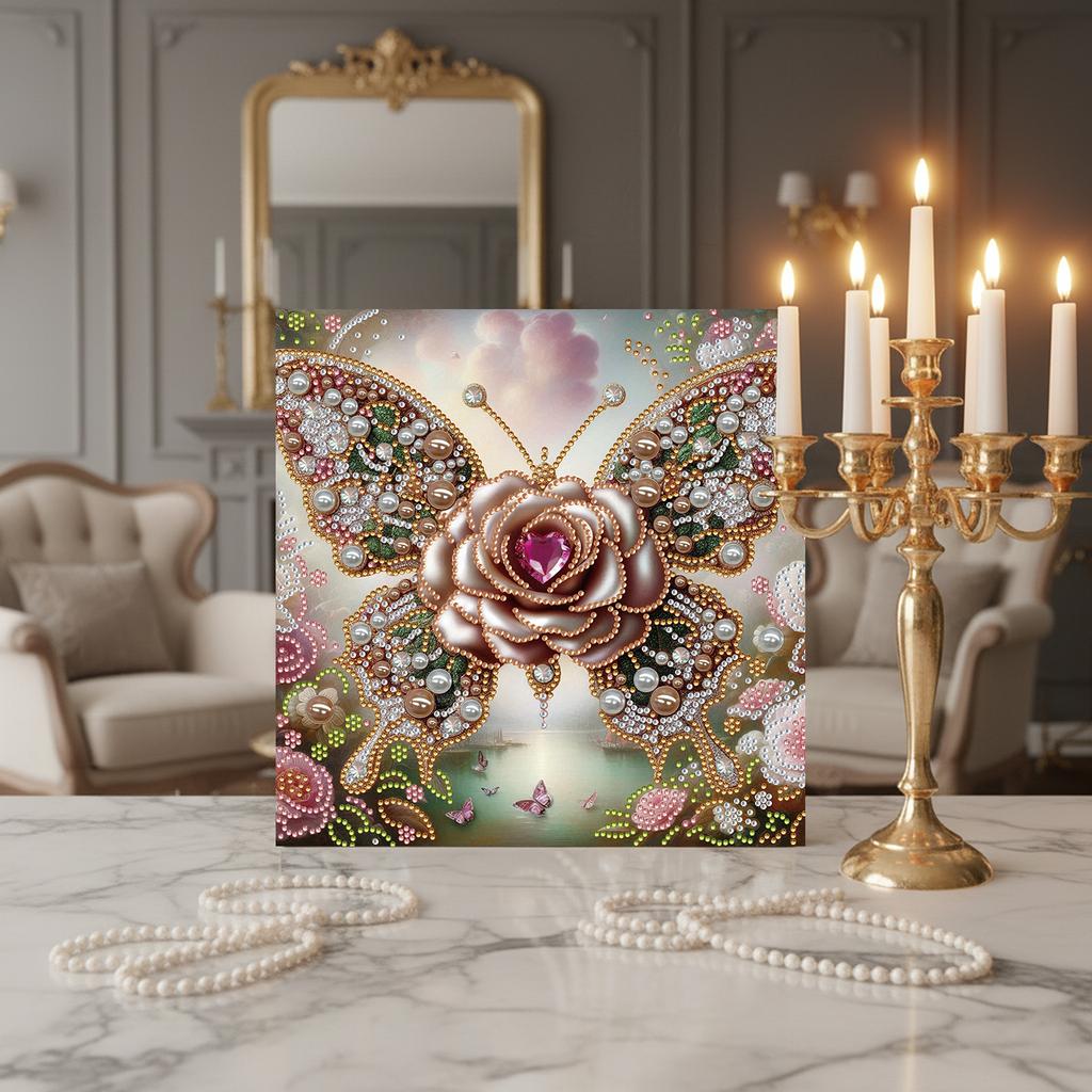 Malowanie Diamond Dots Perłowe Klejnoty z Ramką 25x25cm Zestaw do Malowania Klejnotami Diamond Art dla Dorosłych Początkujących Pomysł na Prezent Dekoracja Ściany Domu