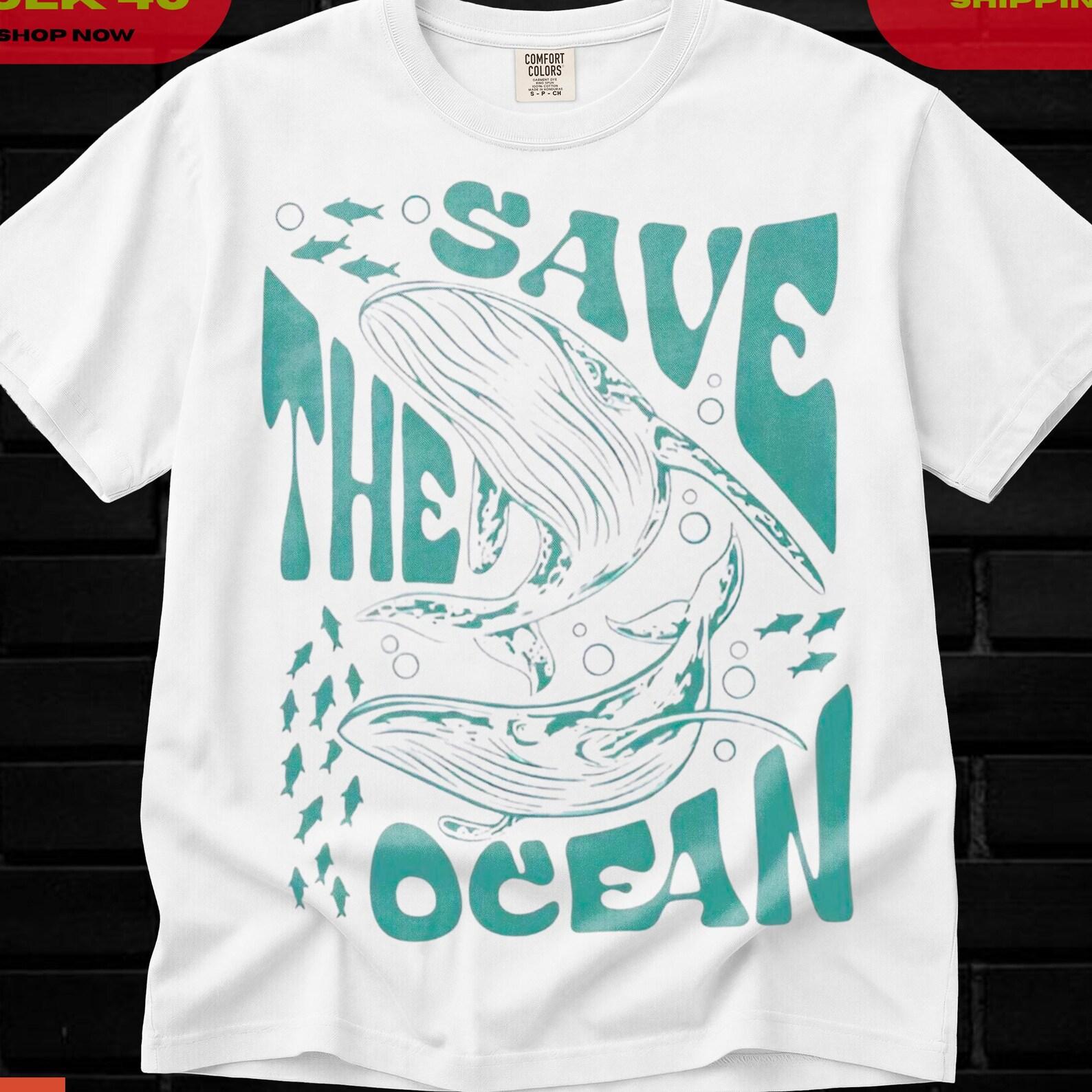 Save the Ocean, Sea Animals 90s Vintage Style Tshirt, Ocean Creature Retro Y2k Ocean, Sealife, Whale, Orca, Dolphin Shirt S
