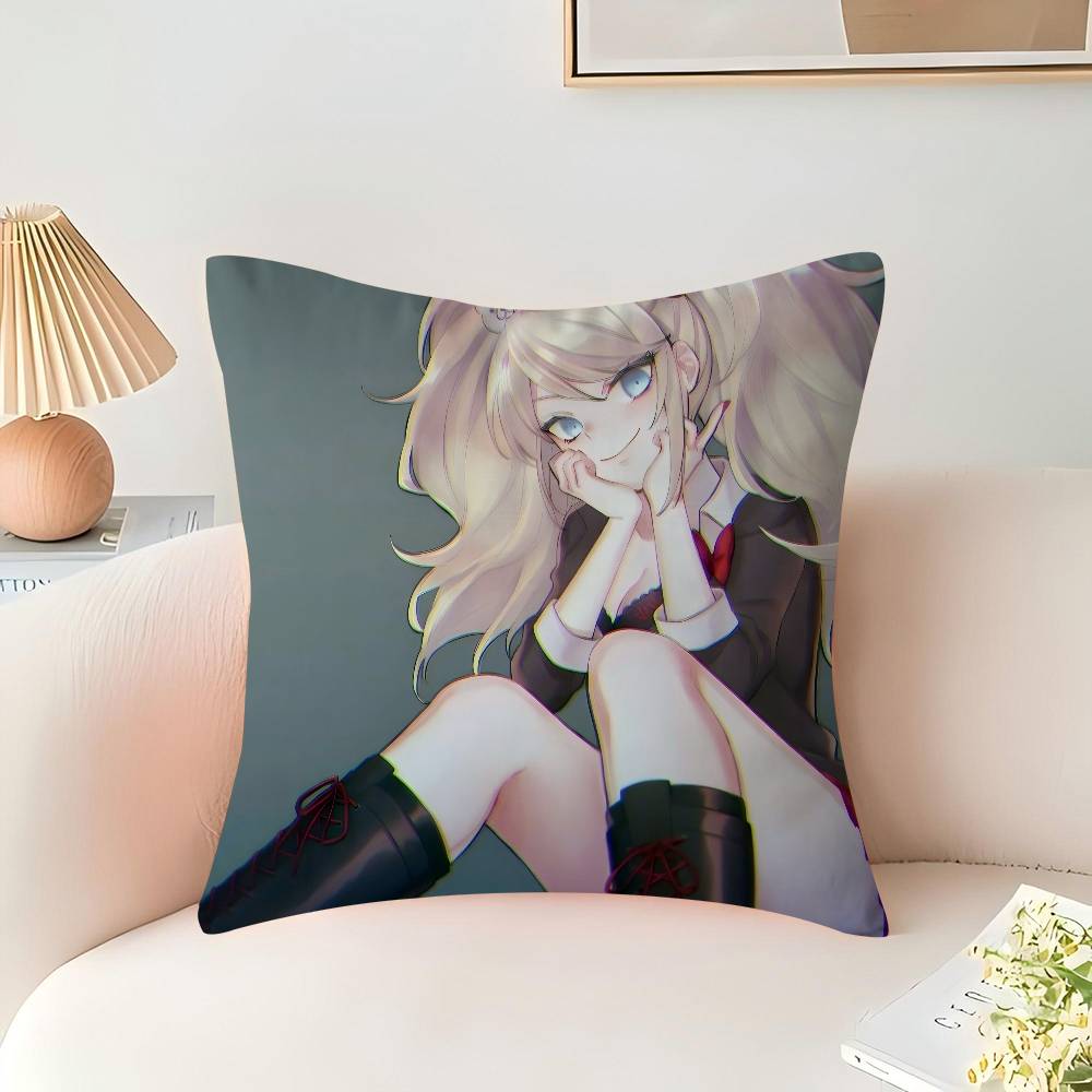 

Anime E-Enoshima-Junko Throw Pillow Cover 45x45cm Soft Cozy Decorative Pillowcase Covers With Zipper For Couch Sofa Bedroom 12x12Inch