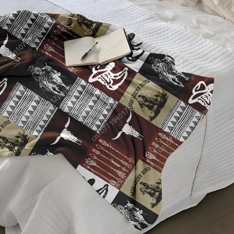 Single Cowboy Cartoon Microfiber Blanket - Super Soft Lightweight All-Season Bedding Quilt Custom blankets 75cmx90cm