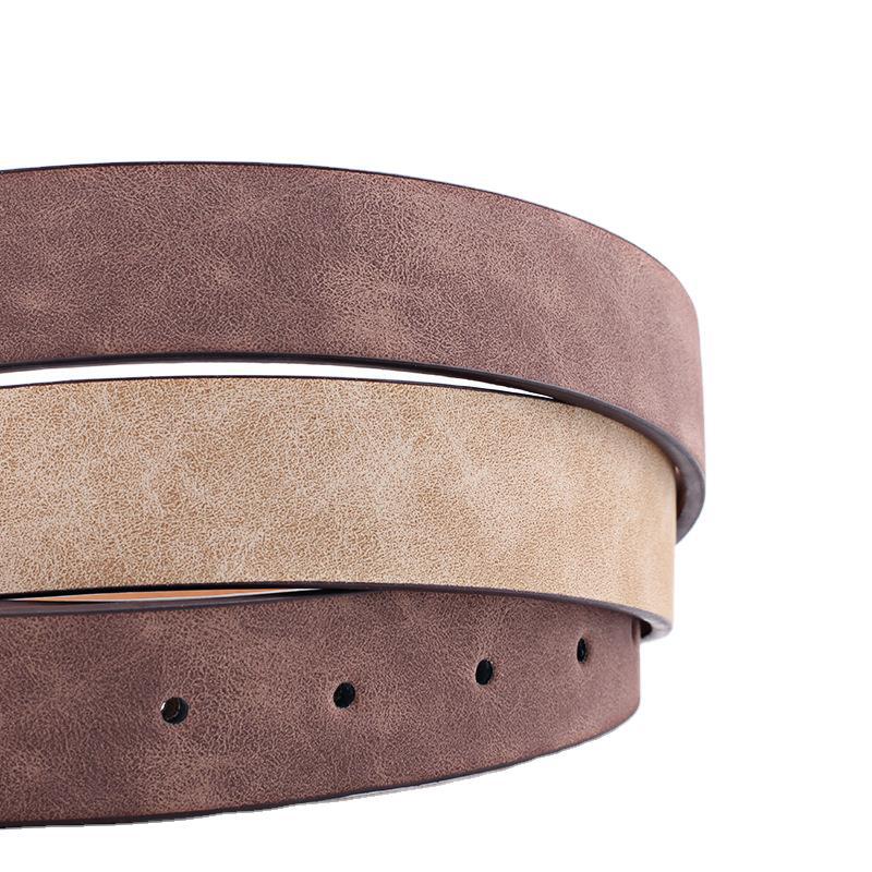 Square Japanese Buckle Belt Women'S Simple Matte Texture Pu Belt