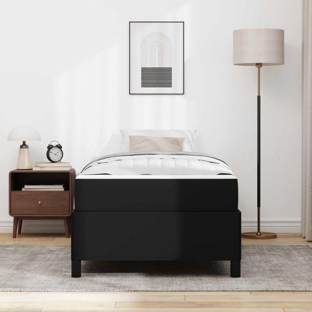Bed Frame with Mattress Black 90 x 190 cm Fabric