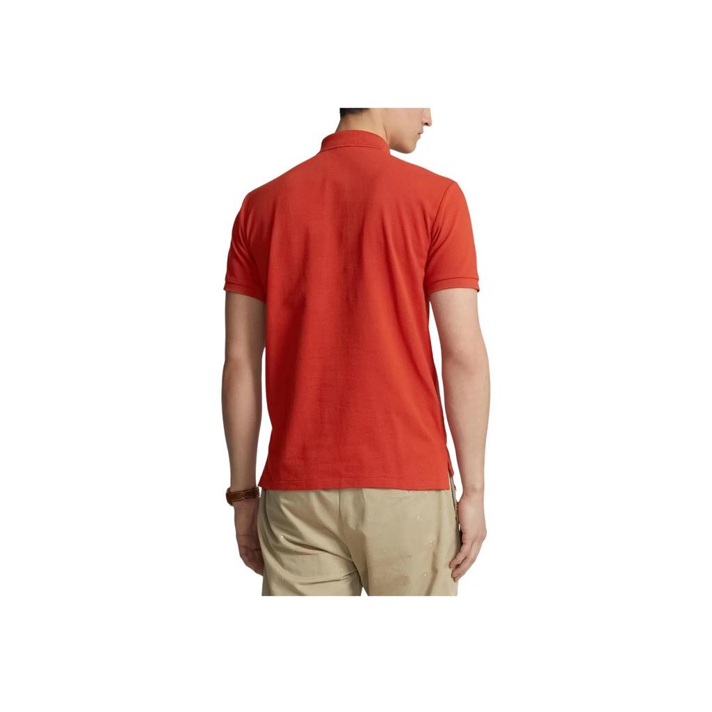 Polo Ralph Lauren Solid Color Polo Collar Short Sleeve Polo Shirt Men Tops Red 710680784334