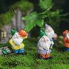 Whimsical Outdoor Garden Decor Mini Gnomes Figurine, Resin Welcome Gnome Statue, Small Handcrafted Ornament Dwarf for Fairy Garden, Flower Pot,