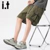 izzue it Men's Casual Multi-Pocket Drawstring Cargo Shorts