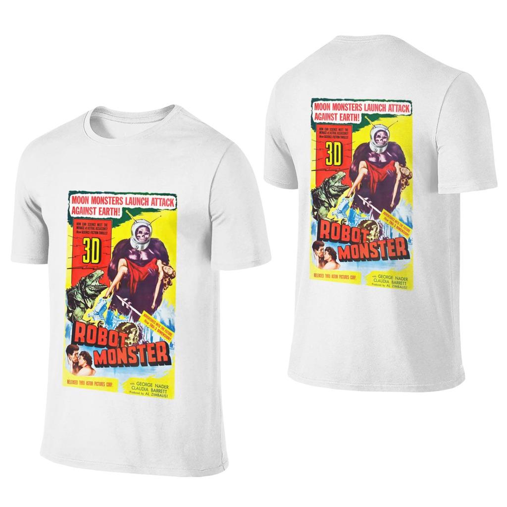 Robot Monster Standard Shoulder Reversible Tshirt Simple Youthful Feeling Dark Color Schemes Tees