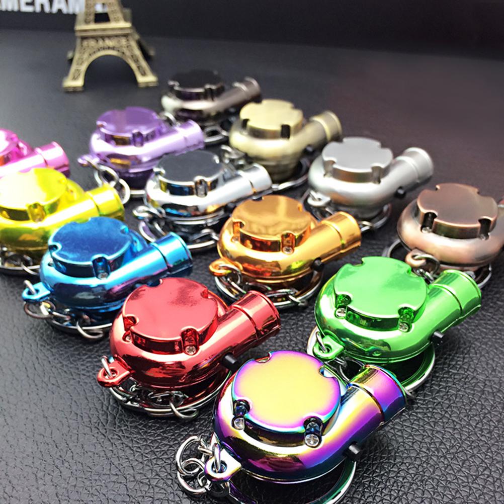 Mini Turbo Turbocharger Keychain Spinning Turbine Key Chain Ring Keyring Keyfob Car Keyring Car Interior Accessories