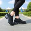 Women Black Walking Shoes Fashionable Comfortable Mesh Sneakers Breathable Thick Sole Anti Slip Sleeve Loafers Platform Sneakers