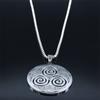 Stainless Steel Witchcraft Vortex Necklace Silver Color Viking Triskelion Celtic Knot Spiral Triskele Necklace Jewelry N7062S02