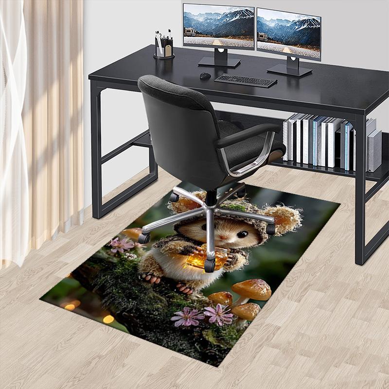 

1pc Anime Mouse Chair Mat - Honey Jar Design Office Rug - Non-Slip Carpet for Desk Chairs - Festive Gift for Home Decor - Suitable for All Seasons - P 60cm by 90cm