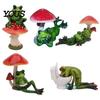 Funny Office Desk Accessories Drunk Frog on The Toilet Decor, Sculpture Tabletop Realistic Statue Cute Resin Desktop Ornament for Home Bathroom
