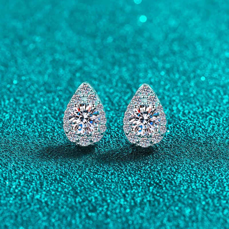 

Серьги-подвески Xin Deyu S925 из стерлингового серебра с муассанитом в форме груши 5mm Zircon