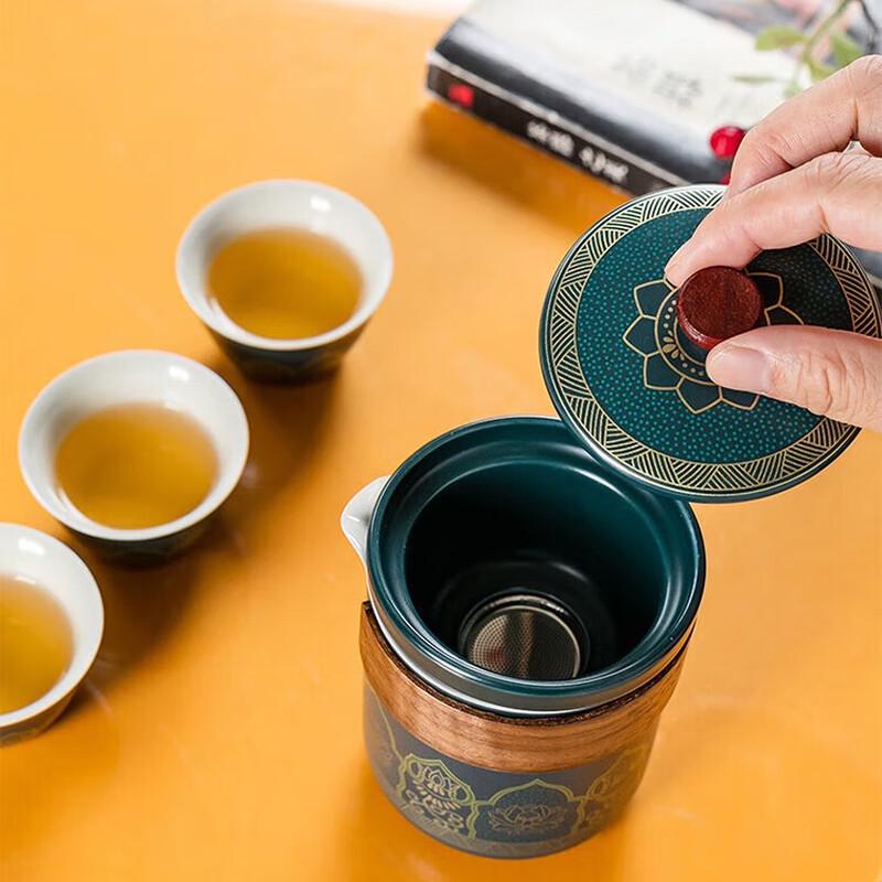 Retro Portable Ceramic Kung Fu Travel Tea Set