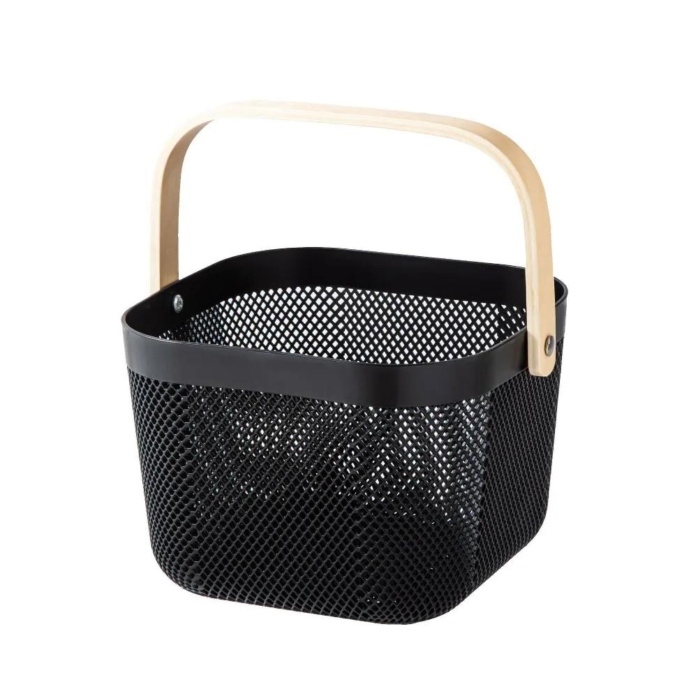 Plastic Home Storage Basket Large Capacity Handle Fruit and Vegetable Drainage Basket Multifunctional Mesh Towel Storage Basket