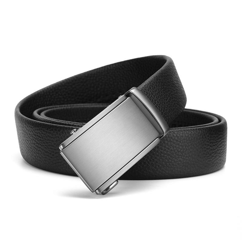 New Men'S Belt Genuine Leather Business Belt Casual Versatile Automatic Buckle Belt Men'S