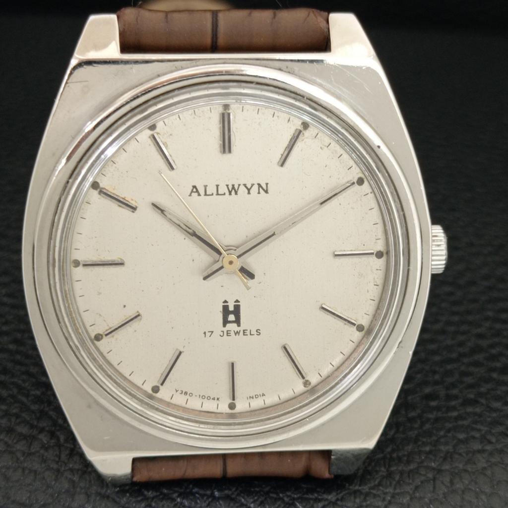 VINTAGE ALLWYN 6300A HAND-WINDING INDIA MENS ORIGINAL DIAL WATCH a706055-1