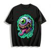 Weird Multi-eyed Monster Print Cool Street Style Unisex T-shirt Pure Cotton T-shirt