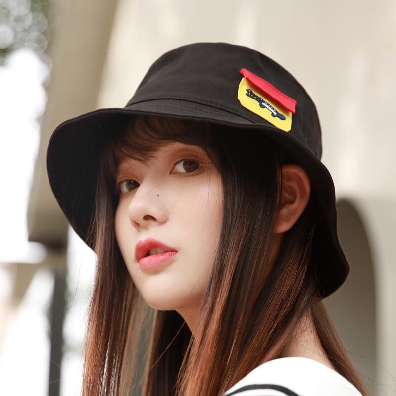 

Trendy Women s Wide Brim Fisherman Bucket Hat with Sun Protection, Foldable & Simple Design One Size чорний