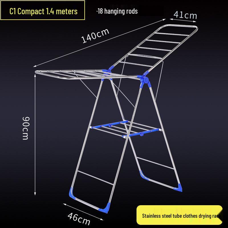 Foldable Stainless Steel Clothes Rack for Indoor/Outdoor Use