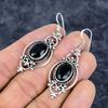 Black Spinel Gemstone Handmade 925 Sterling Silver Jewelry Earring 2.21" M-3289