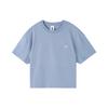 Crop Tops Women's Blue Crew Neck Moderate DA0324-512