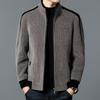 2025 Men's Stand Collar Thickened Velvet Jacket, Winter Woolen Coat