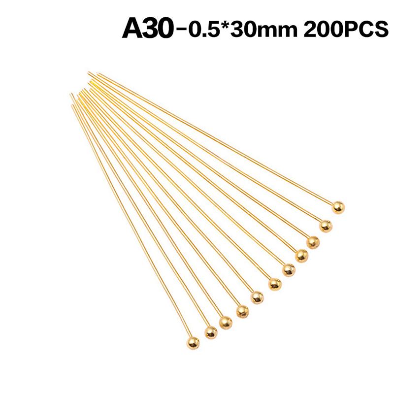 200Pcs Metal Ball Head Pins Gold Silver Durable Rustproof For Diy Jewelry Making Earring Necklace Craft Projects
