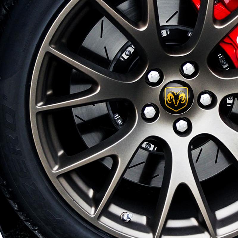56MM 4Pcs Car Wheel Center Hub Cap For Dodge Durango Caliber Dakota Neon SXT Nitro Ram1500 Viper Badge Covers Sticker Accessorie