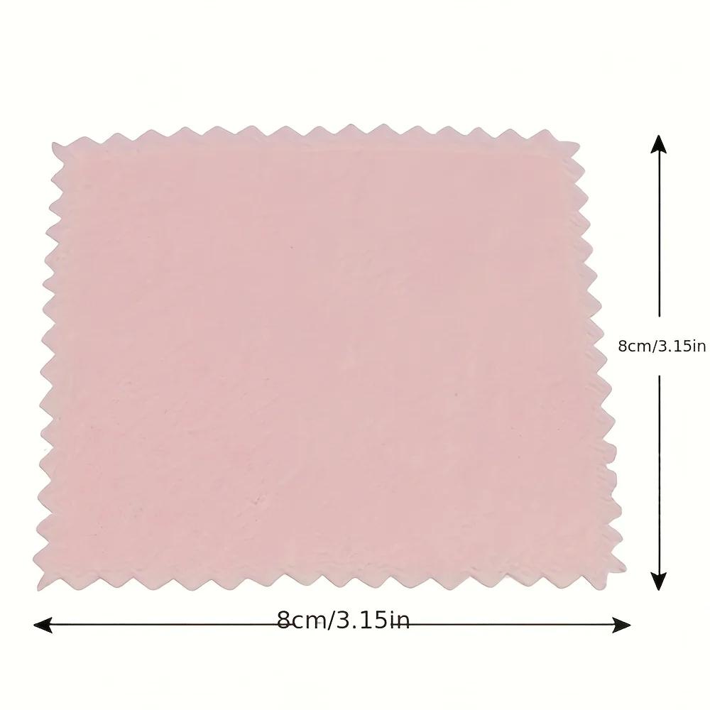 50PCS Pink Jewelry Polishing Cloth, Suitable for Gold, Silver, Mobile Phones, Glasses - Soft, Non Frosted Cleaning Cloth
