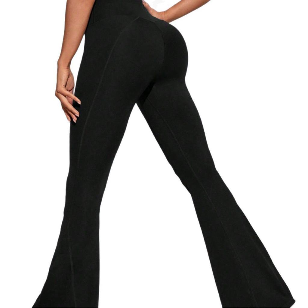 Women's High Waist Yoga Flare Pants - Hip Lifting, Elastic Sports and Dance Wear.