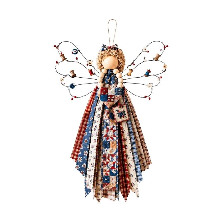 Angel Hanging Display Set for Indoor Rooms, Fabric Body Panels, Wire Outline and Hanging Cord Included for Use
