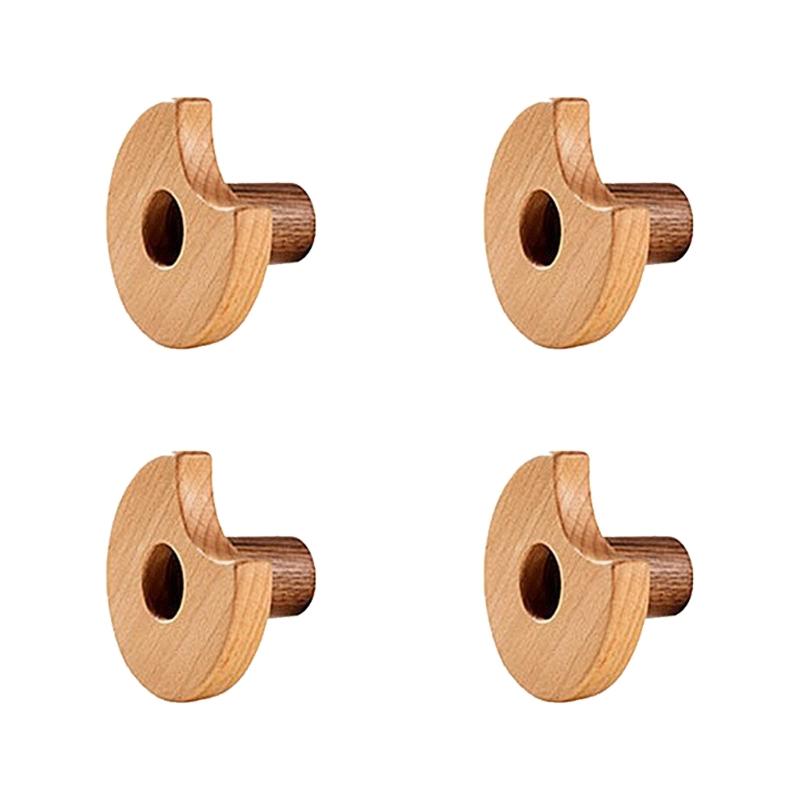 

Pack of 4 Elegant Florals Wood Cabinet Knobs Single Hole Drawer Pulls for Nursery Furniture With Screws Included