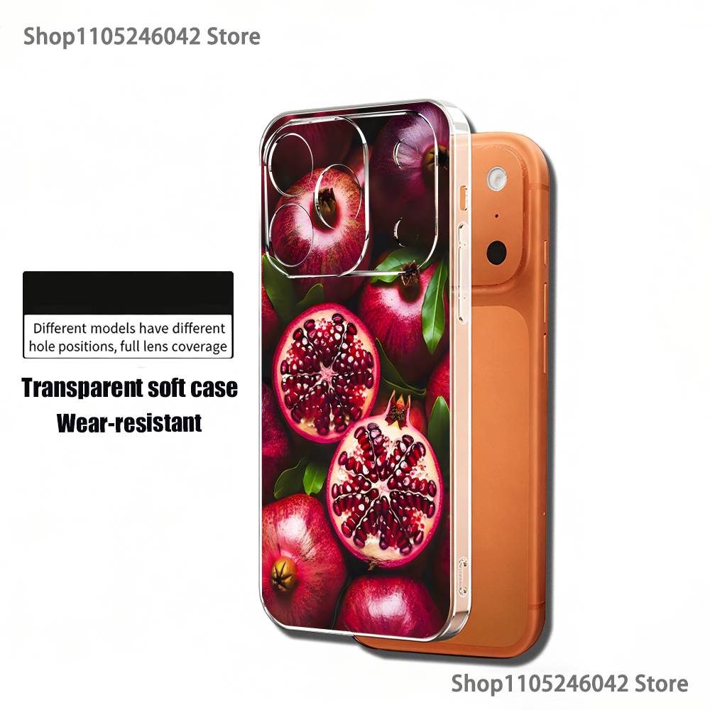 

Cute pomegranate Transport Phone Case For iPhone 17,16,15,14,13,12,11,Pro,XS,Max,XR,Plus,E,SE4,Mini Shockproof Soft Cover iPhone13PROMAX