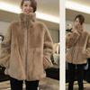 Imitation Rex Rabbit Fur Coat Women's Winter New Fragrant Stand-up Collar Plush Loose Hooded Coat Tide