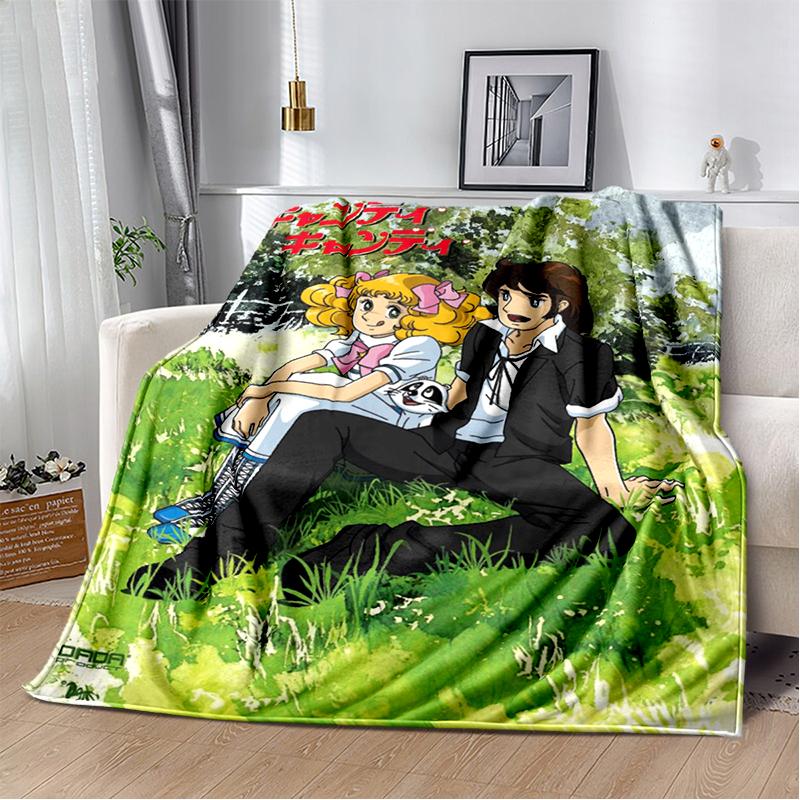 Candy Candy 29 Styl Nowy Retro Kreskówkowa Dziewczyna Anime Miękki Pluszowy Koc, Flanelowy Koc Narzuta do Salonu Sypialni Sofa Prezent dla Dziecka