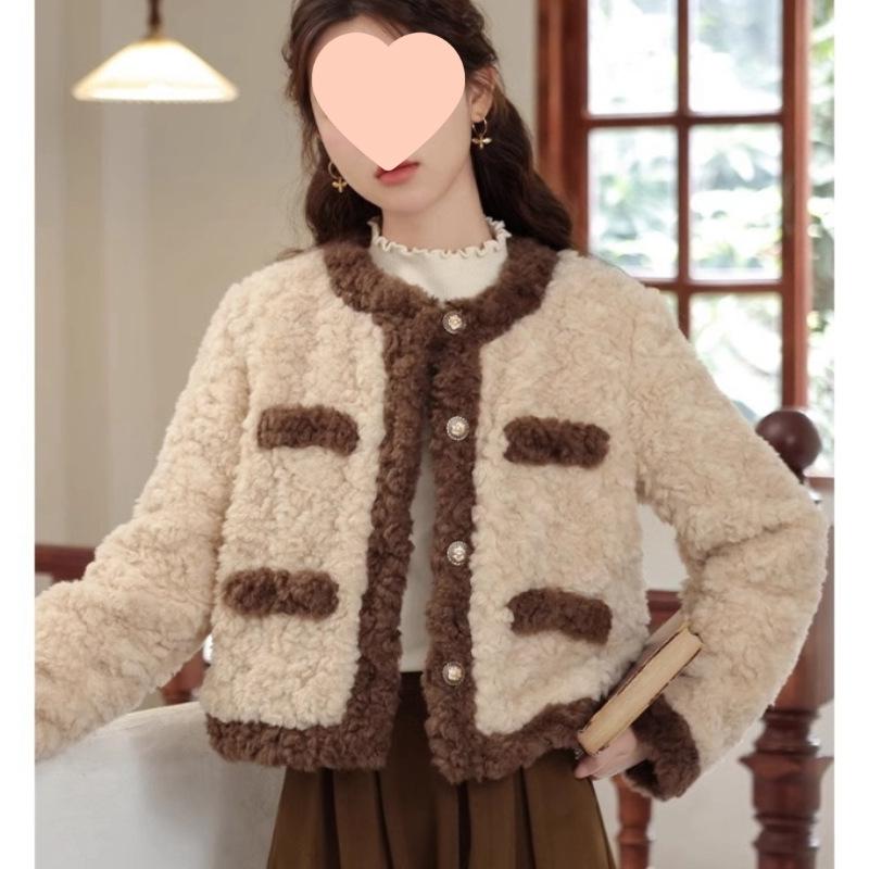 2025 French Style Color Block Women's Winter Jacket - Trendy and Warm