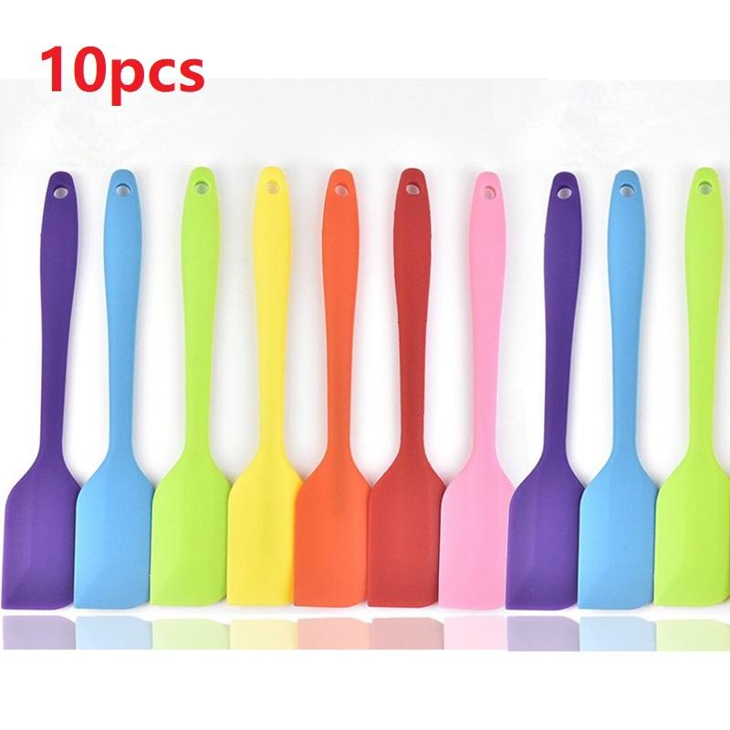 5/10/12/20PCS Random Color Silicone Spatulas Cream Spatula Cake Cream Scraper Baking Cake Tool Heat-resistant Seamless Scraper