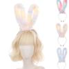 Furry Rabbits Ears Headband With Gradient Color Costume Hairbnad Fashion Hairpiece For Cosplay And Easter Parties