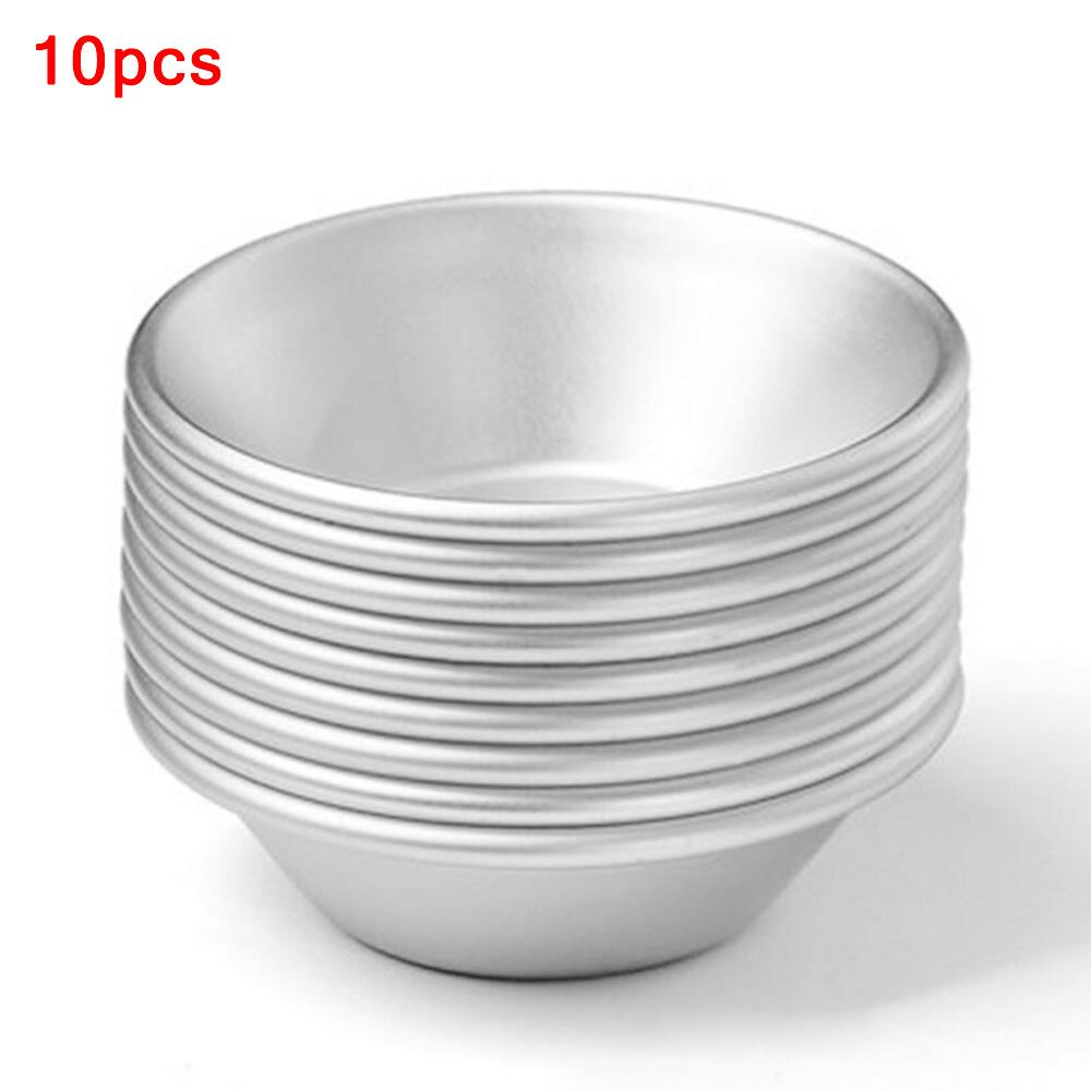 Egg Tart Moulds Reusable Silver Tart Tools 7x4x2cm Aluminum Alloy Cake