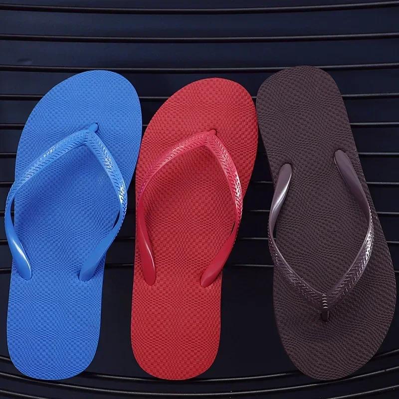 Einfache einfarbige bequeme Hausschuhe Sommer Damen Koreanische Mode Lässig Rutschfest Paar Flip-Flops Atmungsaktiv Strand