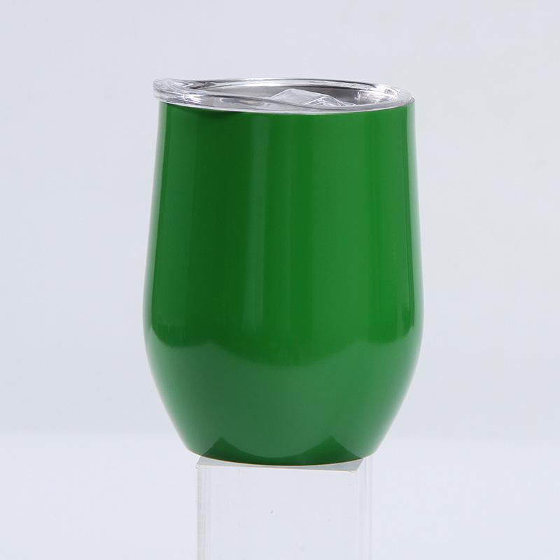 12oz Eierschalenförmiger U-förmiger Edelstahl-Vakuum-Weinbecher mit Bauchdesign