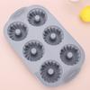 6-Cavity Silicone Cake Mold Non-stick Food Grade Easy Release DIY Round Cookies Donut Pudding Chocolate Fondant Jelly Baking Mold
