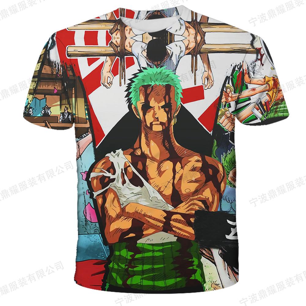One Piece Gear 5 Nika Luffy 3D Full Print T-shirt Boys Girls Purple Lightning Anime Casual Children Short Sleeve Tops