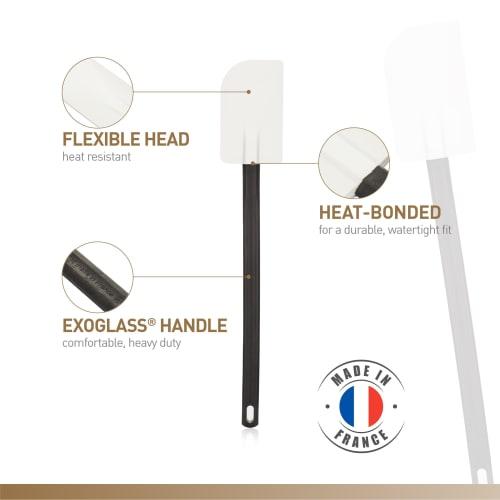 MATFER Heat-Resistant Spatula 113724, Silicone Rubber Spatula with Exoglass Handle, Made in France, BSP5901