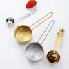 Stainless Steel Measuring Cup & Spoon Set for Coffee, Seasoning, Baking - 4 or 8 Piece Set.