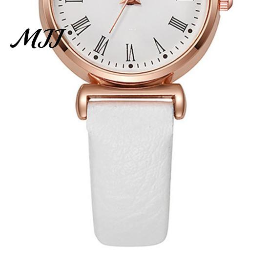 Formal Women Watch Analog Quartz Watches for Fashion Adjustable Leather Strap Wristwatch Elegant Easy Ladies Read Roman Numerals Dress Gifts Mom Wife
