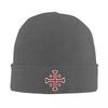 Jerusalem Cross Medieval Knights Cross Crusader Warm Knitted Cap Hip Hop Bonnet Hat Autumn Winter Beanies Hats for Unisex Womenx