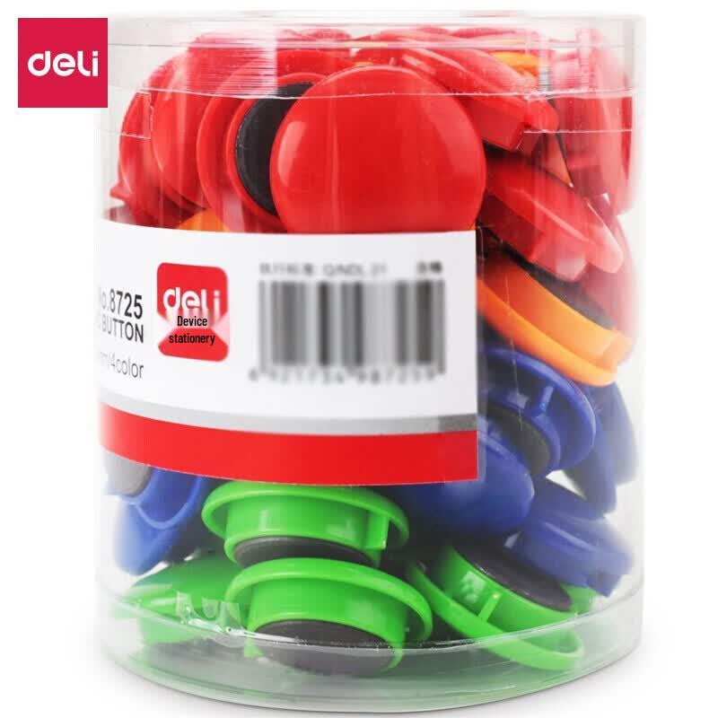 Deli 30mm Colored Magnetic Push Pins (2-Tube Pack)