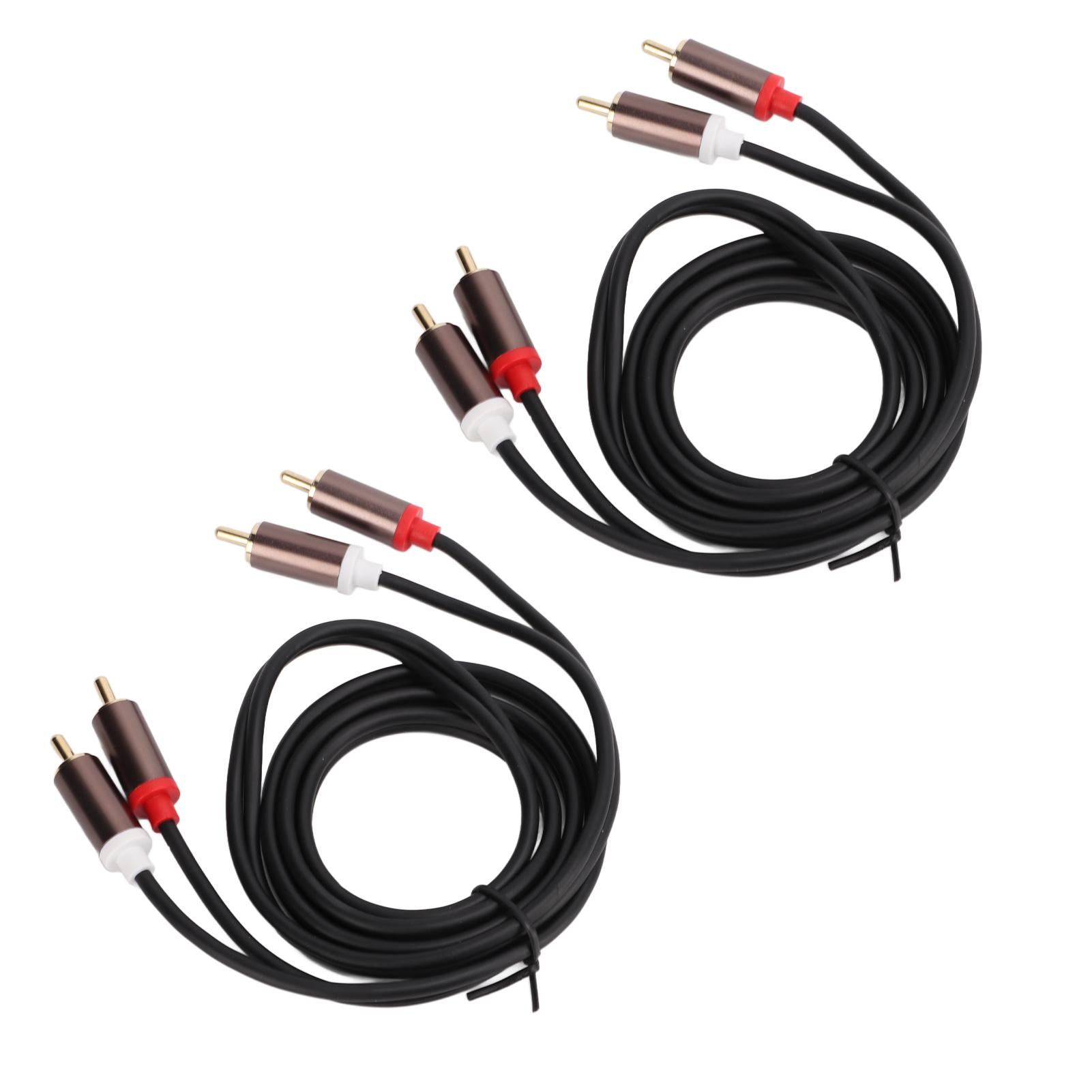 

2Pcs AV Audio Cable PVC Braided Shielded RCA Extension Cord for Amplifiers Speakers Players